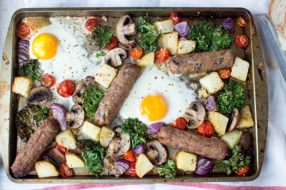Sausage, Egg &amp; Vegetable Breakfast Tray Bake - Kay's Kitchen