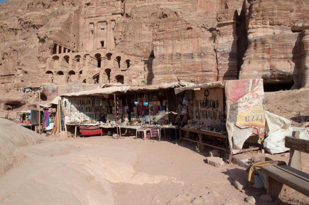 Market Stalls Outside The Royal Tombs, Petra, Jordan