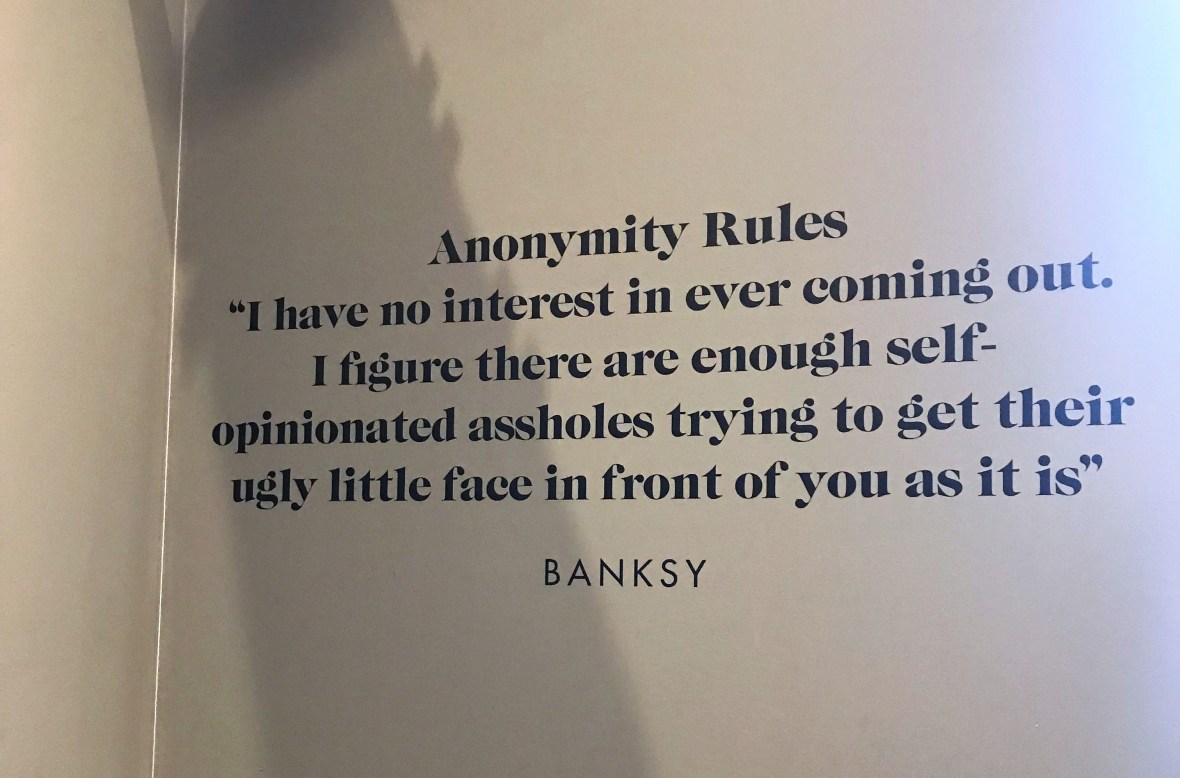Anonymity Rules, Banksy Exhibition, Amsterdam, Netherlands