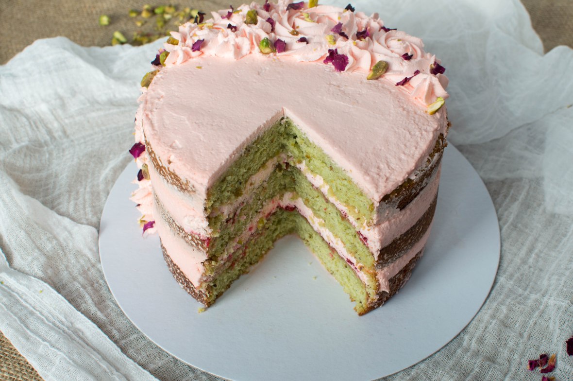 Rose, Pistachio And Cardamom Cake - Kay's Kitchen