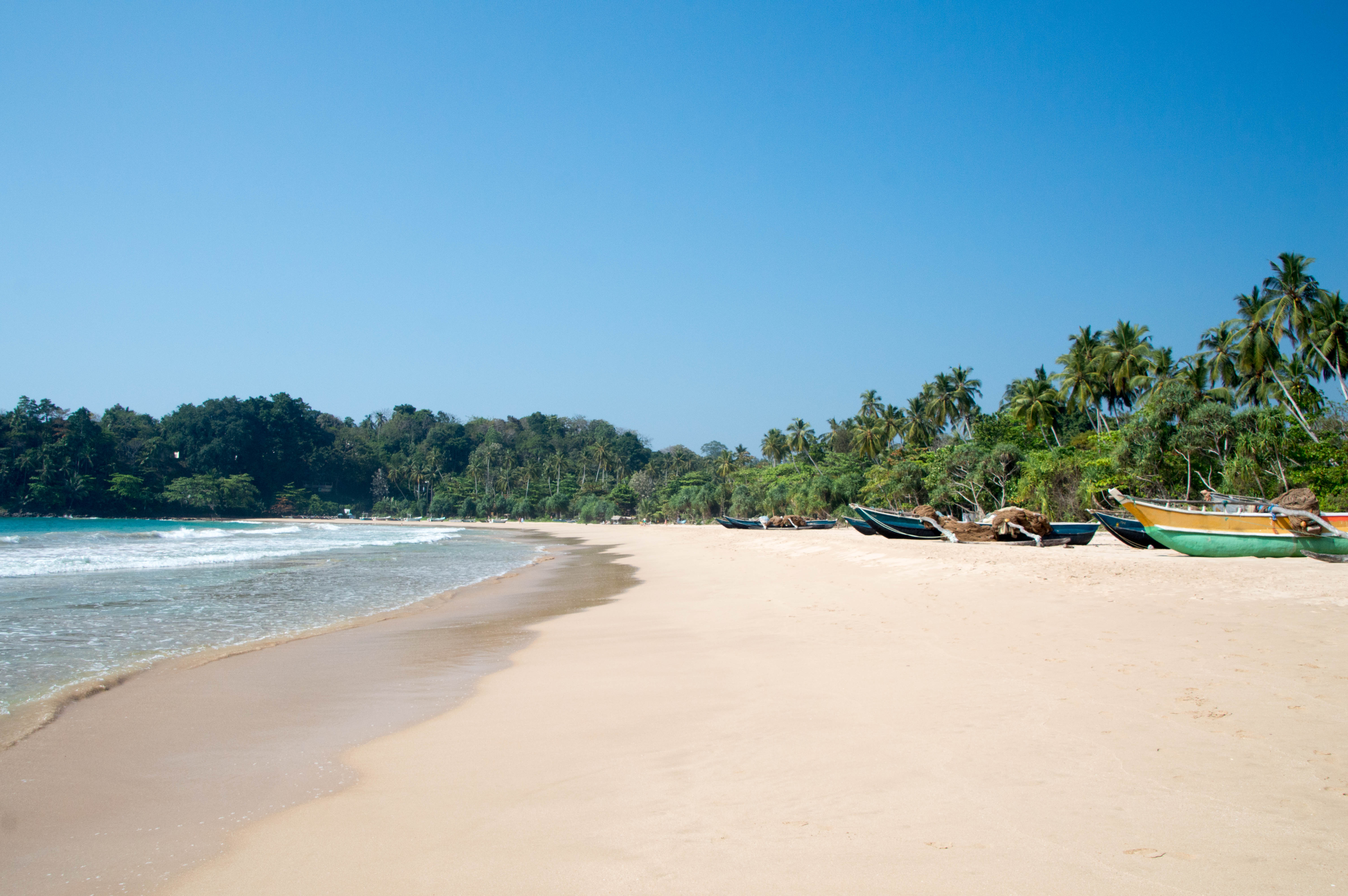 Boats On Talalla Beach, Sri Lanka