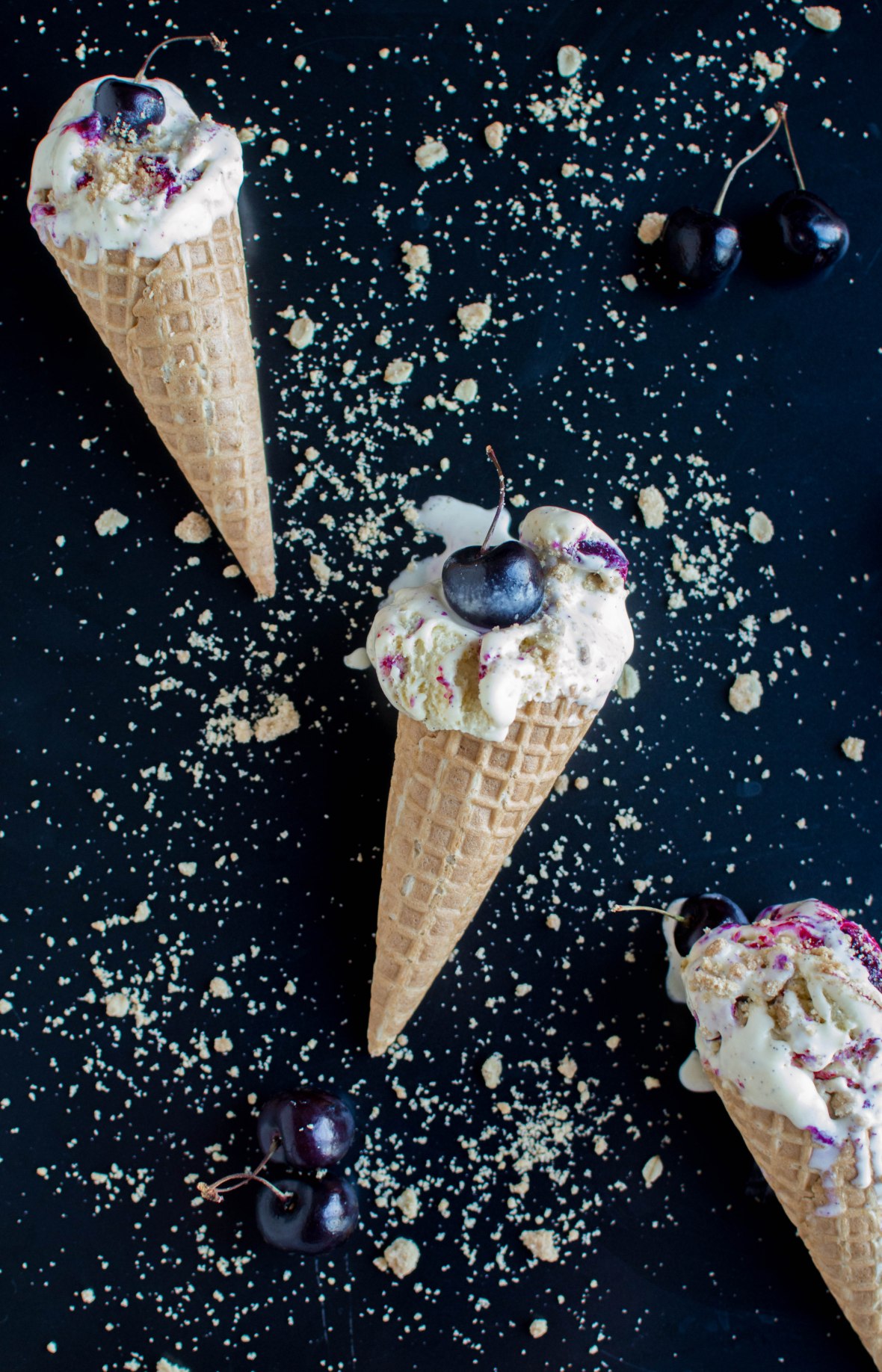 Cherry Crumble Ice Cream - Kay's Kitchen