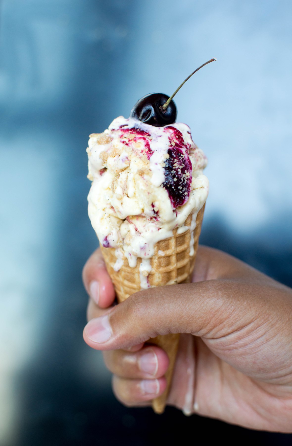 Cherry Crumble Icecream - Kay's Kitchen