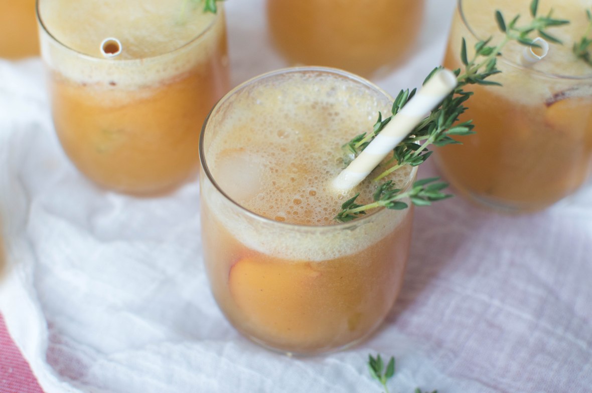 Lemonade With Peach And Thyme - Kay's Kitchen