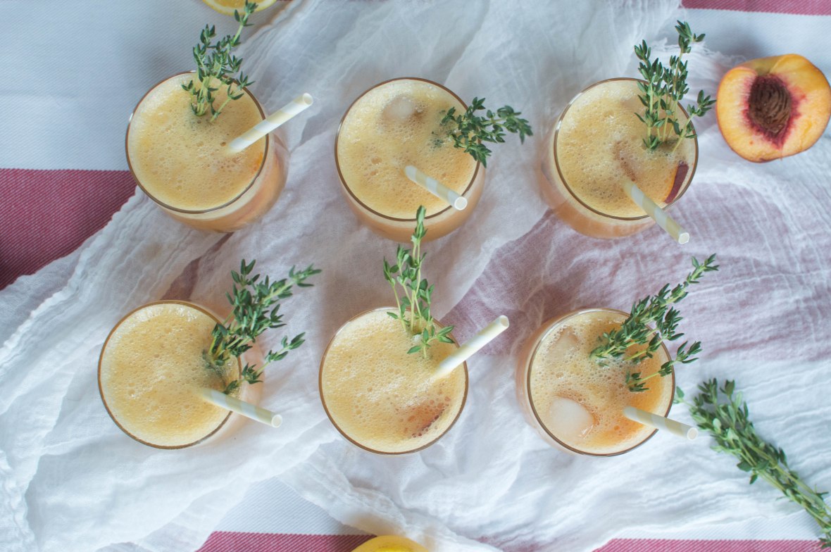 Peach, Lemon And Thyme Drink - Kay's Kitchen