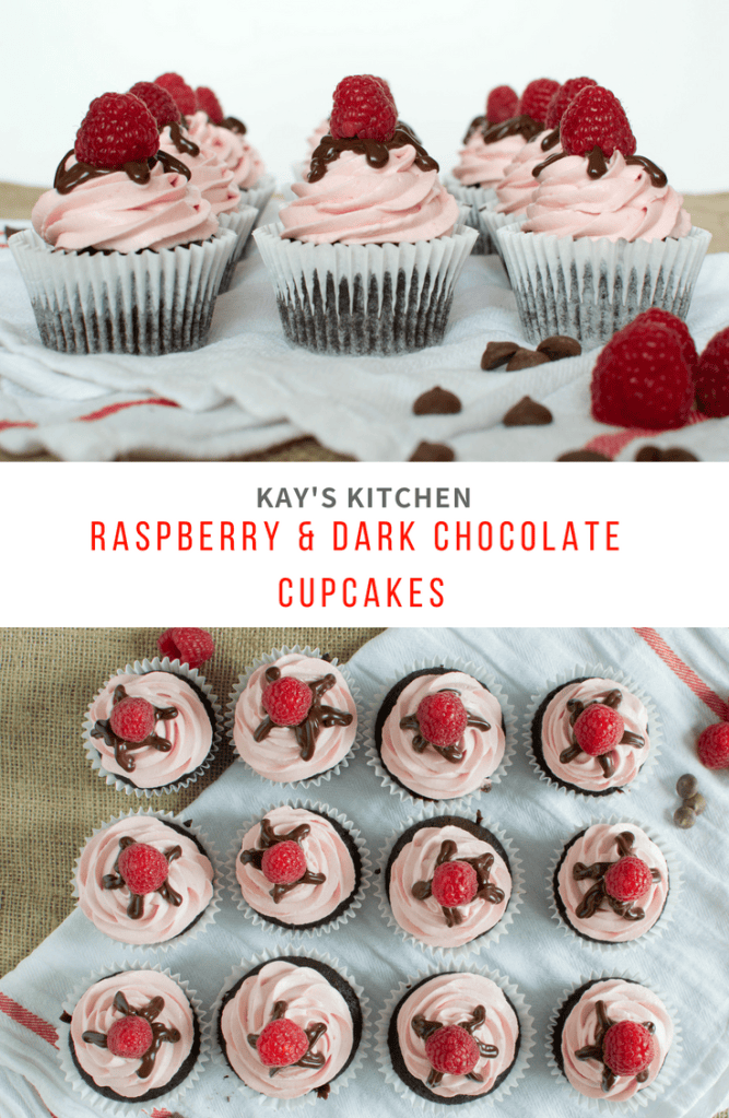 Raspberry & Dark Chocolate Cupcakes – Kay's Kitchen