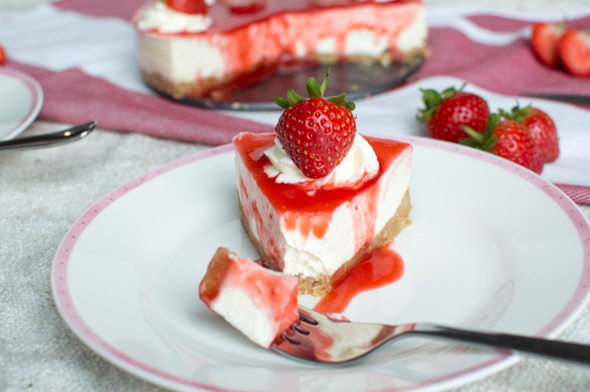 Slice of Strawberry Cheesecake - Kay's Kitchen