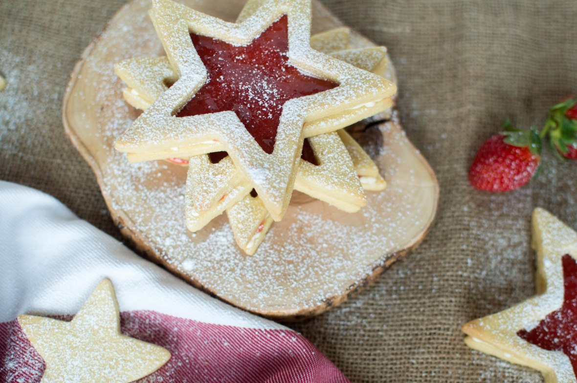 Star Shortbread Biscuits with Homemade Jam and Buttercream - Kay's Kitchen