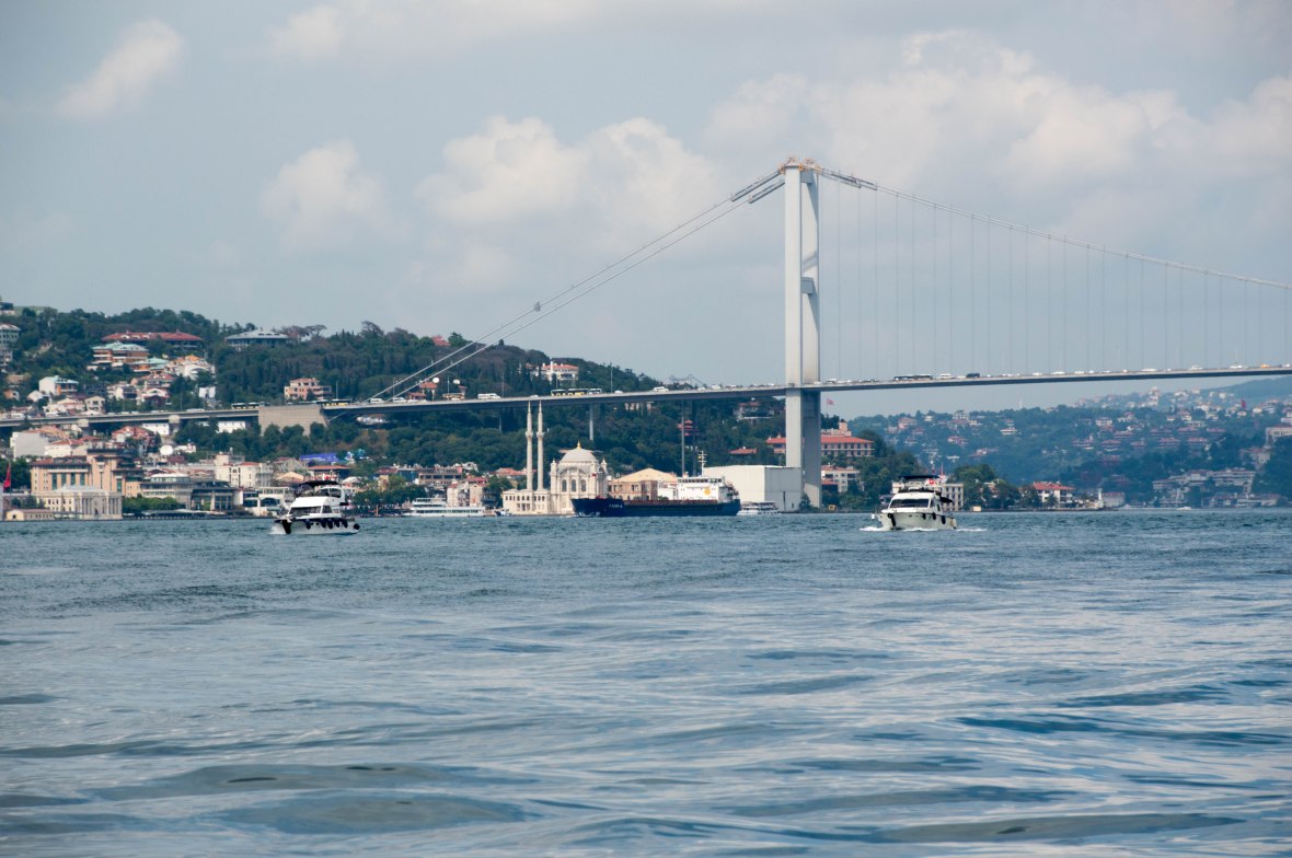 ortakoy from the maiden's tower, istanbul, turkey