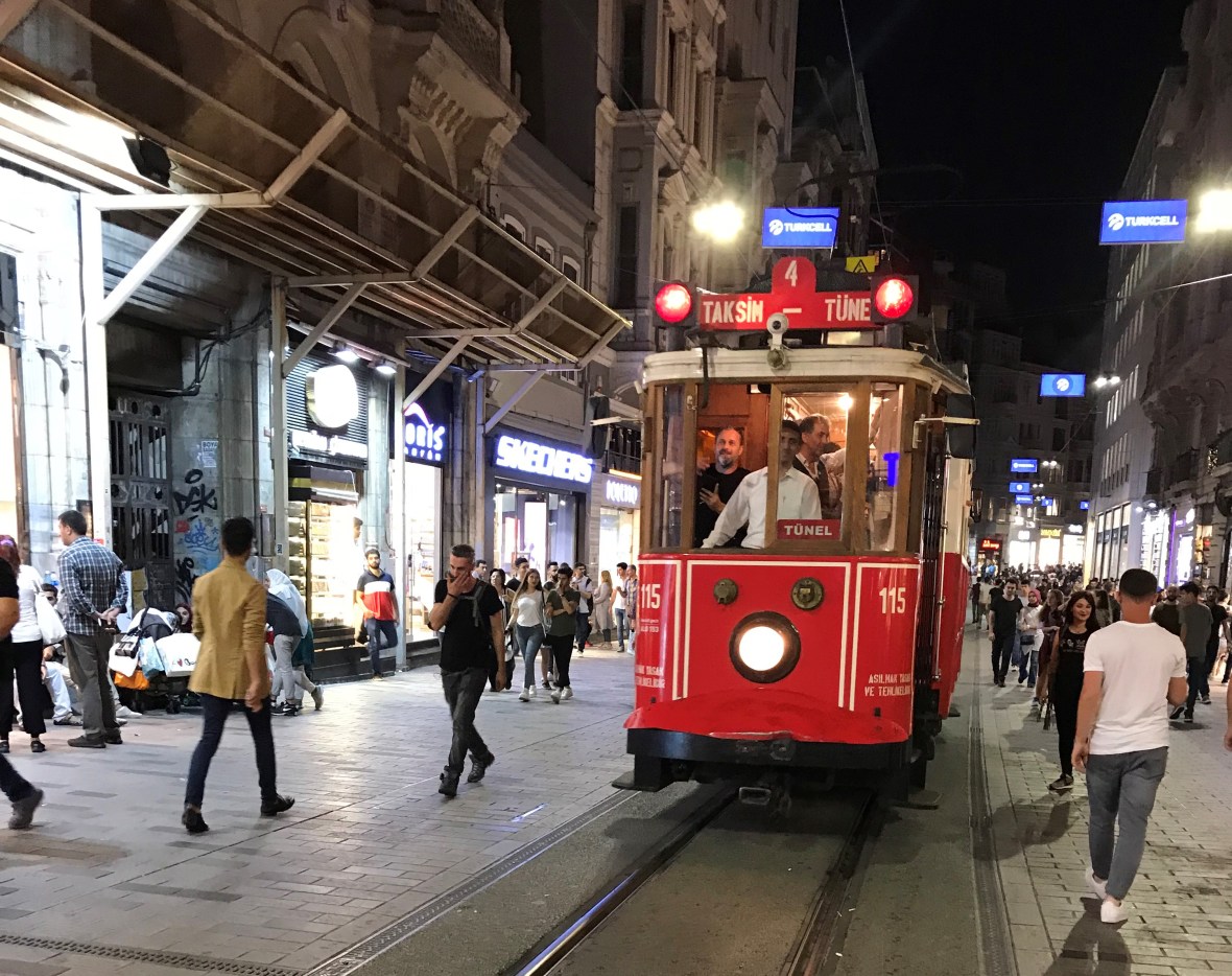 red tram, taksim, istanbul, turkey