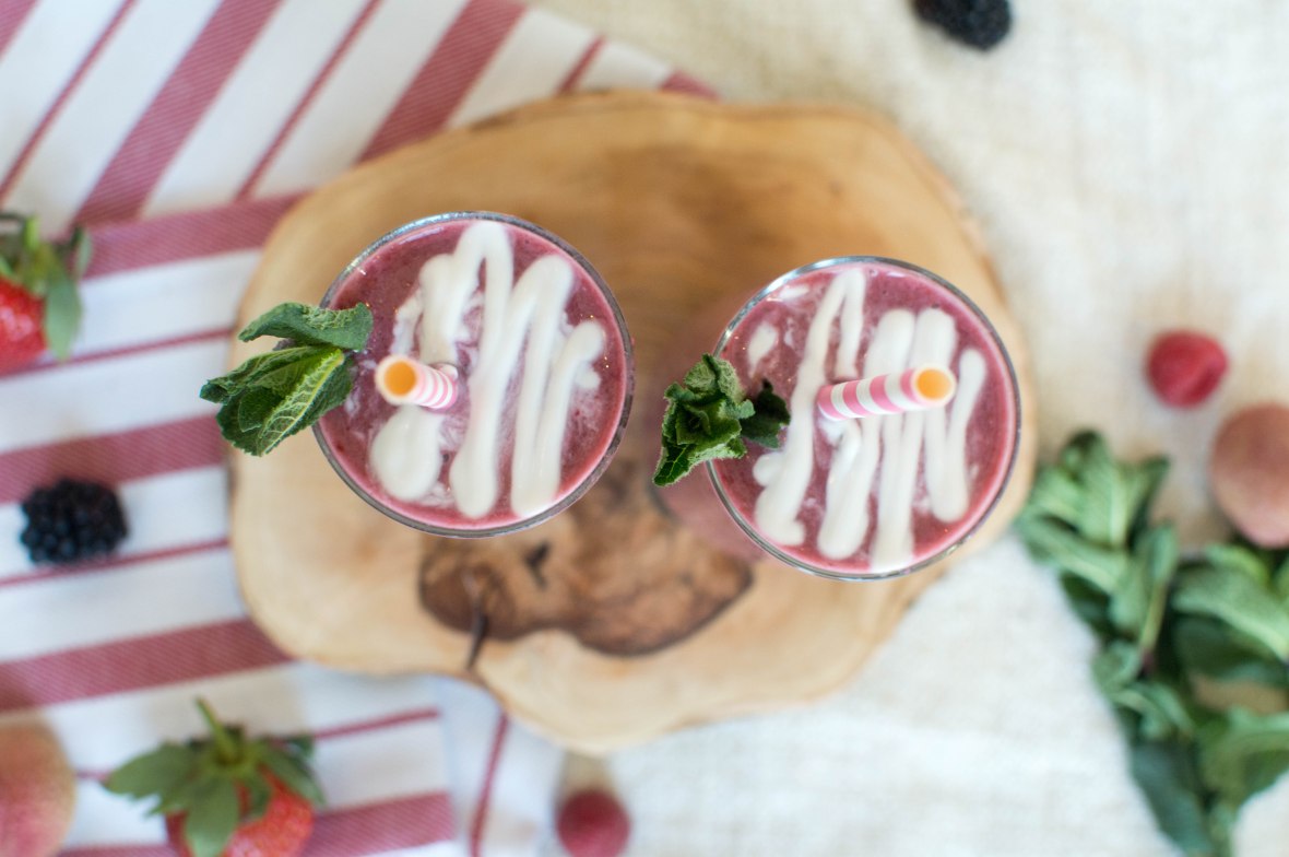 Frozen Lychee And Berry Smoothie With Coconut Cream - Kay's Kitchen