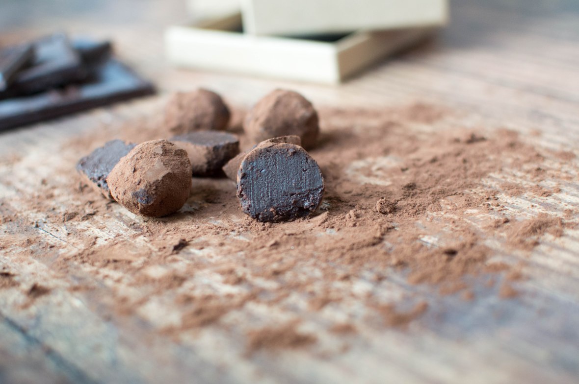 Sliced Open Dark Chocolate Truffles - Kay's Kitchen