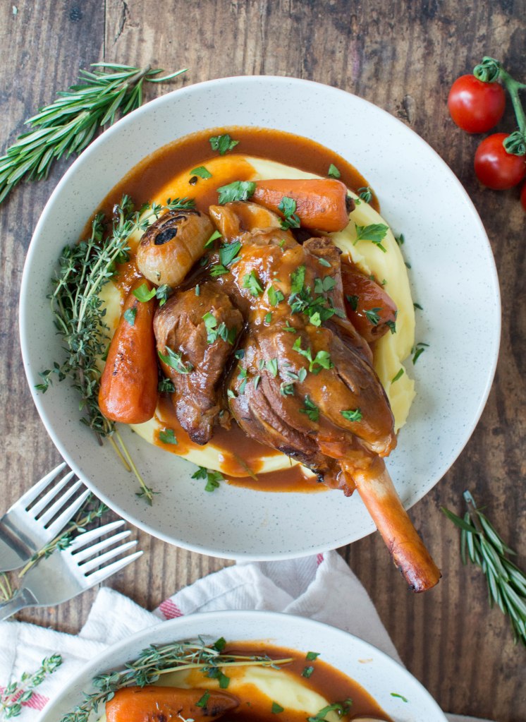 Braised Lamb Shanks With Creamy Mash Recipe - Kay's Kitchen