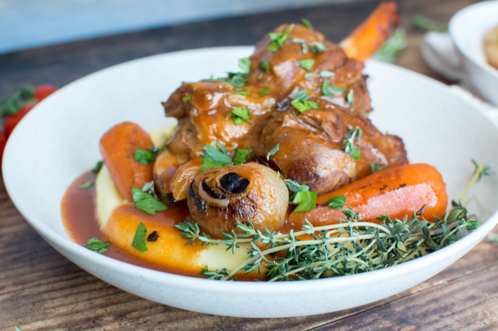 Slow Cooked Lamb Shanks And Mash - Kay's Kitchen
