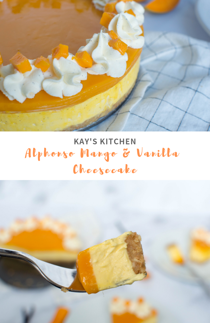 Alphonso Mango and Vanilla Cheesecake - Kay's Kitchen