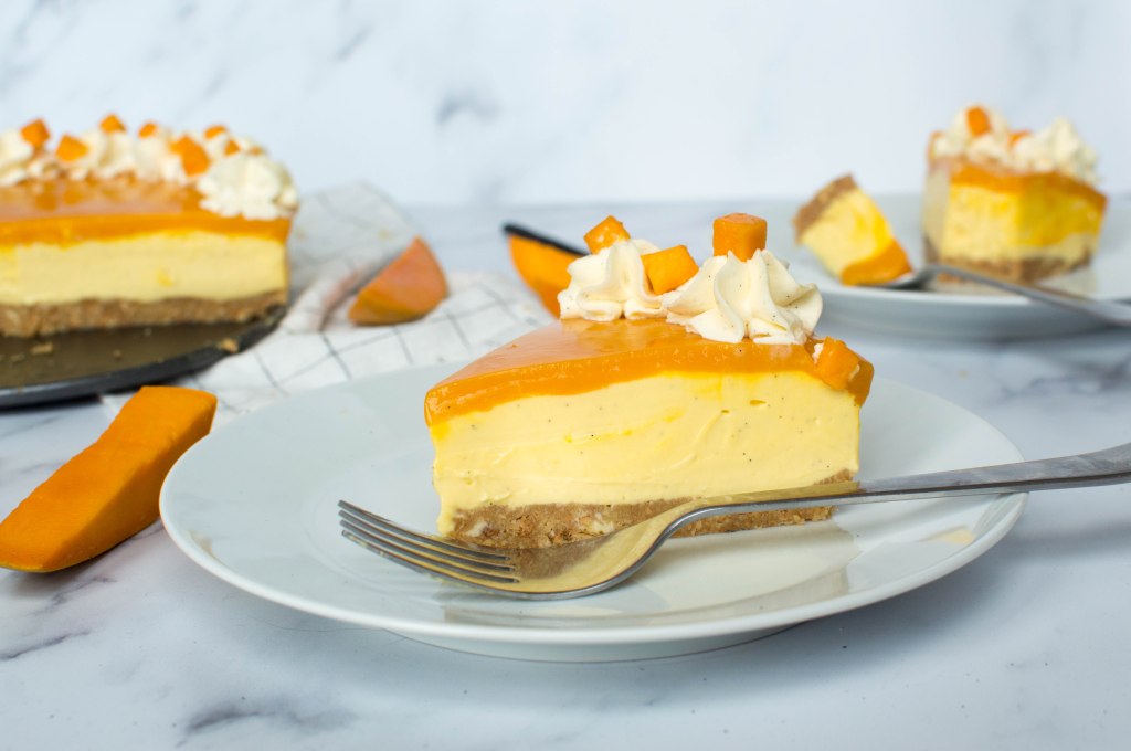 Slice Of Alphonso Mango And Vanilla Cheesecake - Kay's Kitchen