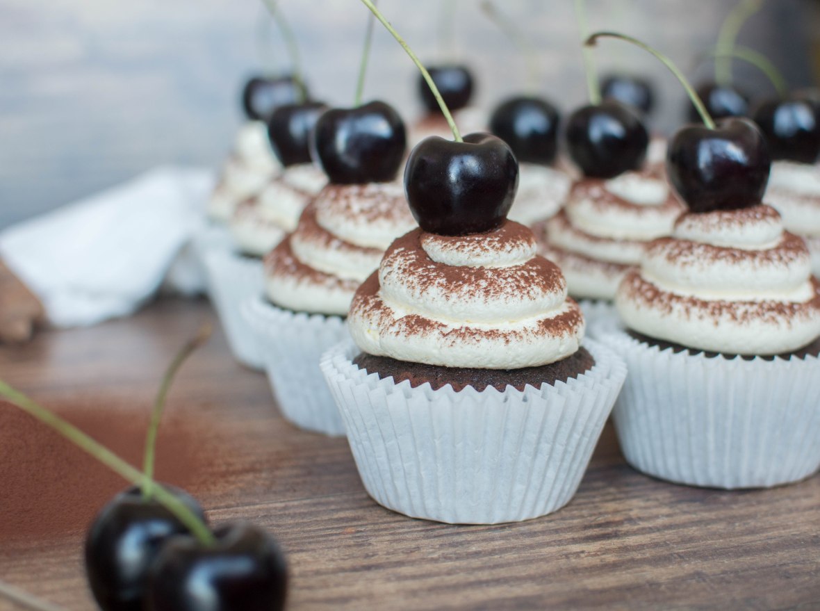Dark Chocolate And Cherry Cupcakes - Kay's Kitchen