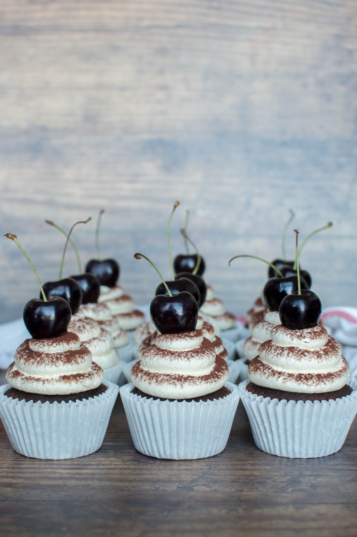Dark Chocolate Cherry Cupcakes - Kay's Kitchen