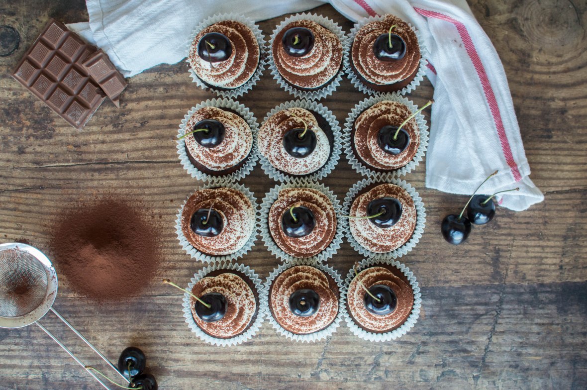 Recipe For Dark Chocolate And Cherry Cupcakes - Kay's Kitchen