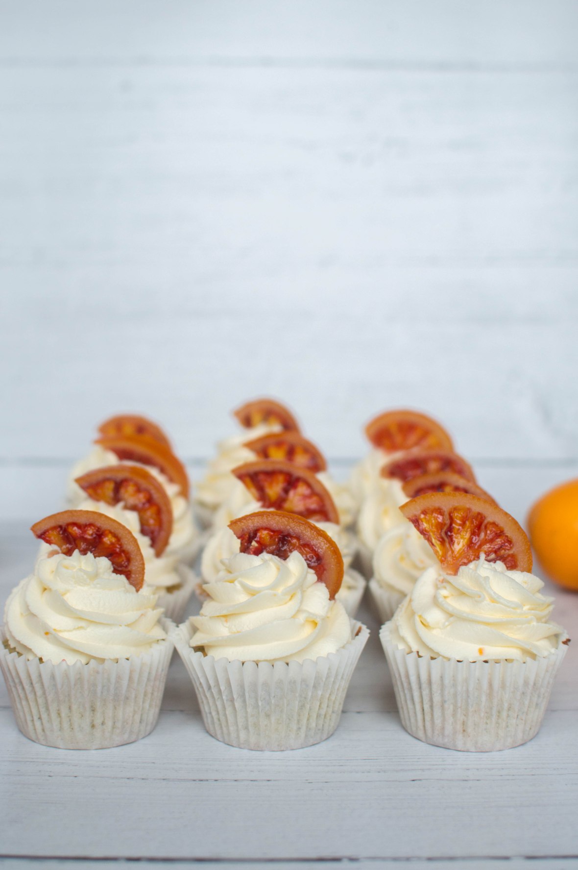 Blood Orange Cupcakes With Candied Oranges - Kay's Kitchen