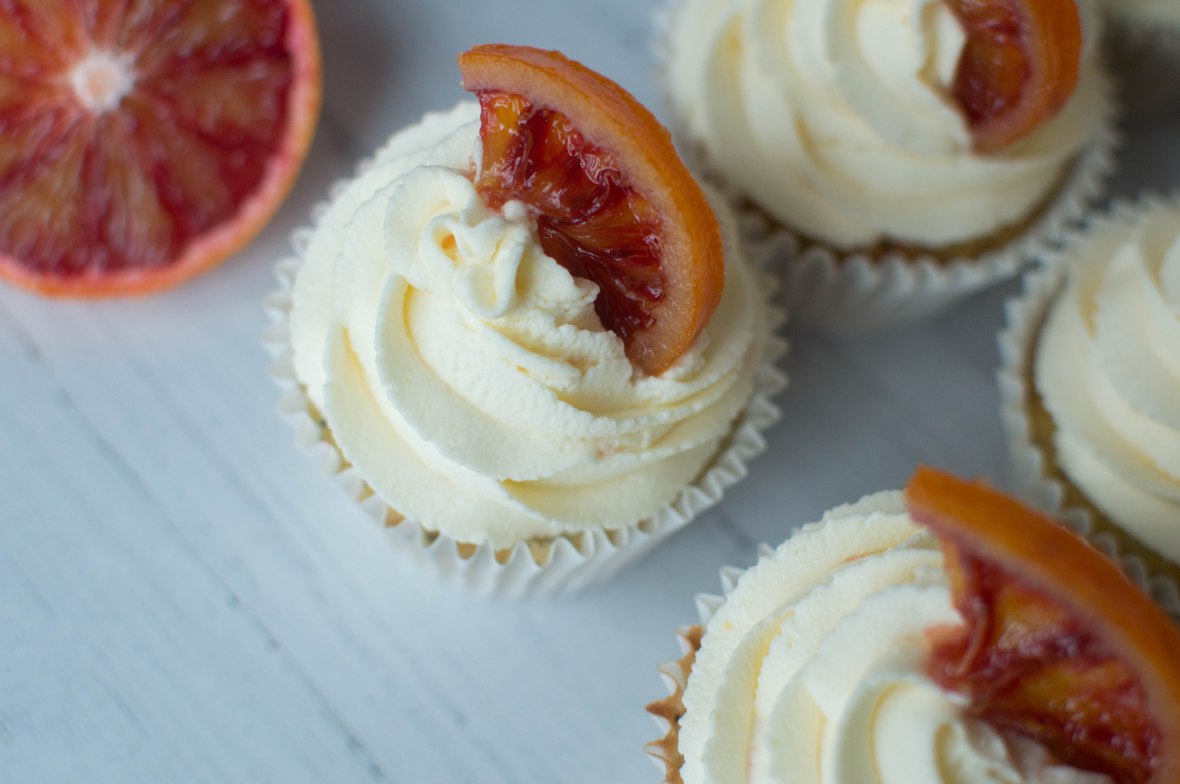 Candied Blood Oranges On Cupcakes - Kay's Kitchen