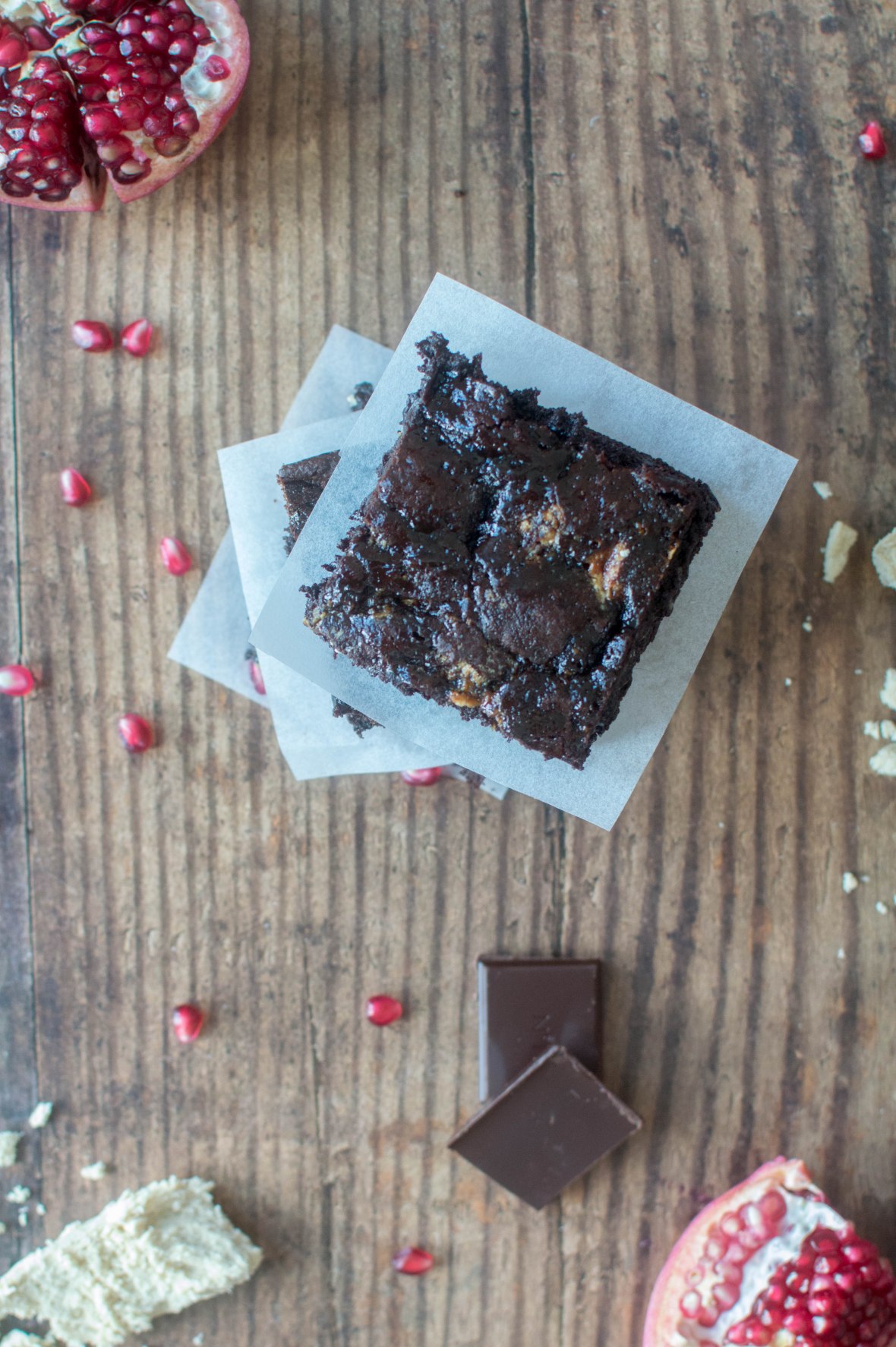 Halva &amp; Pomegranate Molasses Brownies - Kay's Kitchen