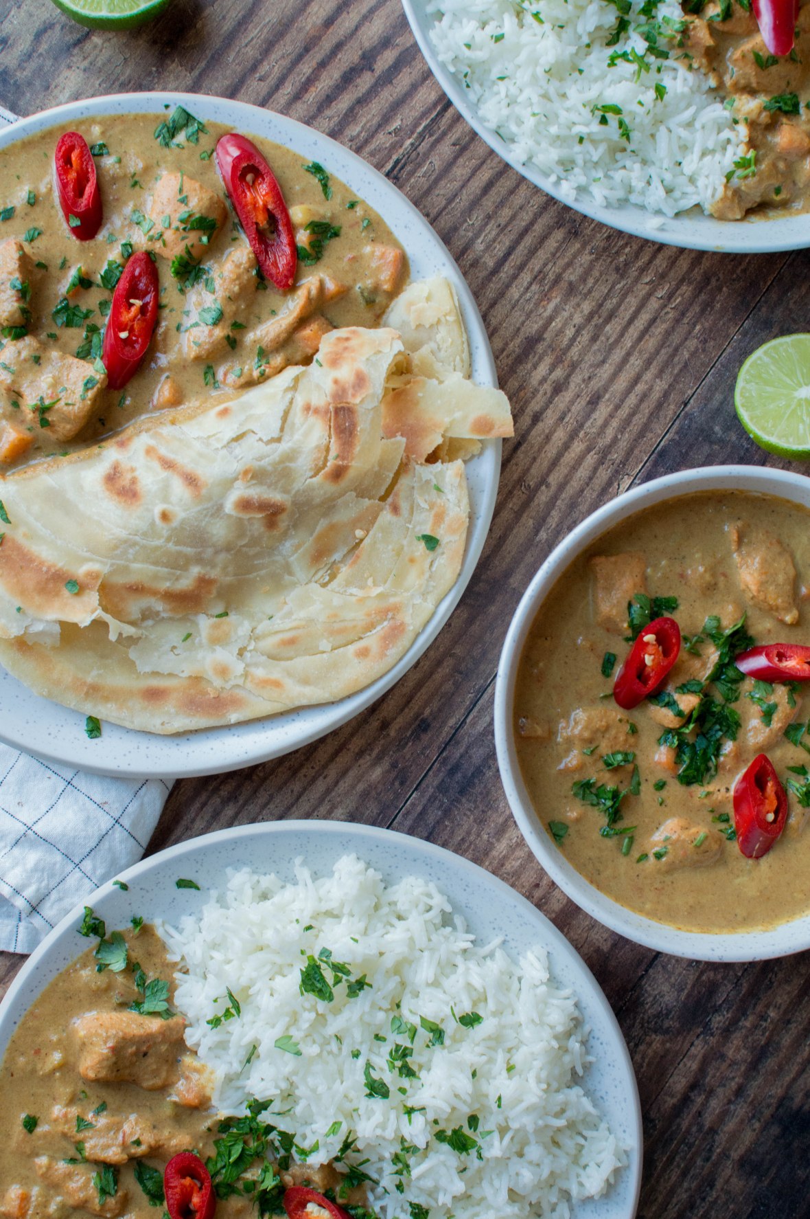 East African Style Chicken Curry With Parathas &amp; Rice - Kay's Kitchen