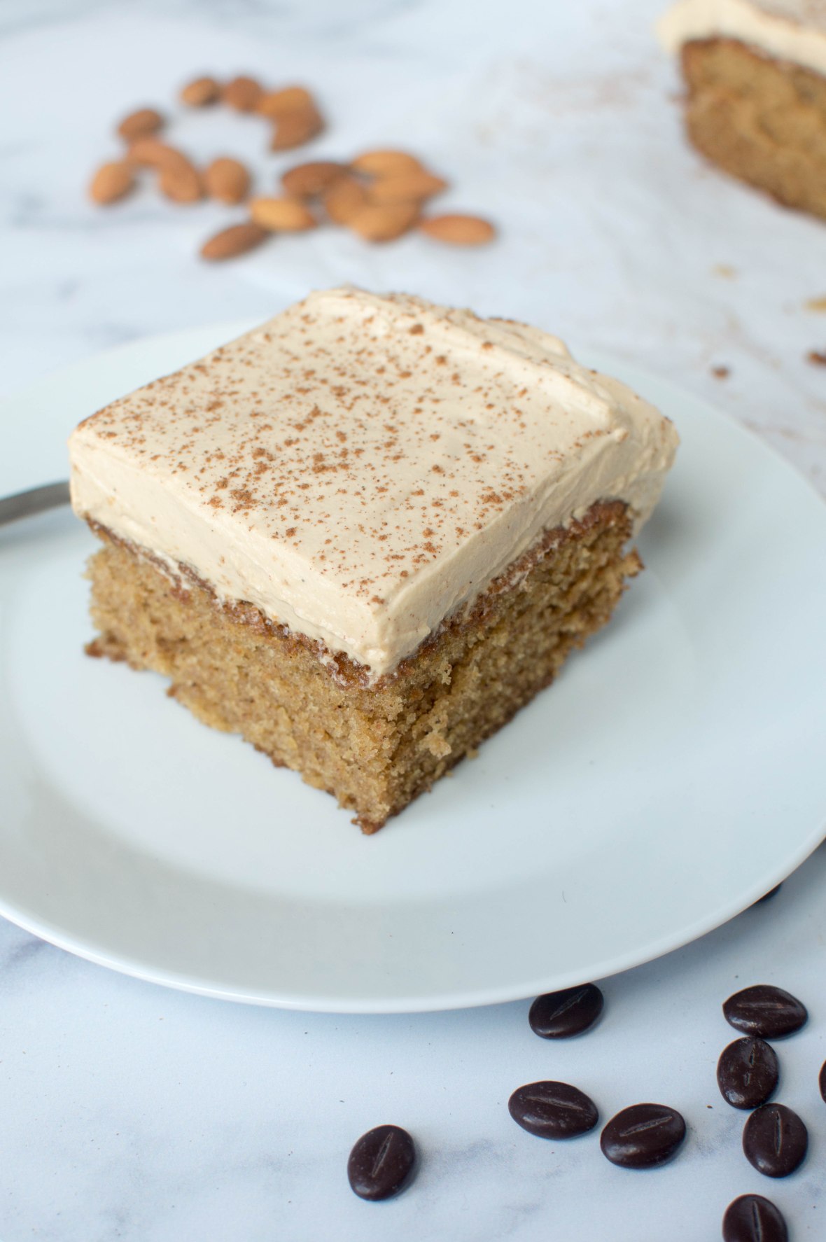 Coffee, Almond And Cinnamon Tray Bake Cake - Kay's Kitchen