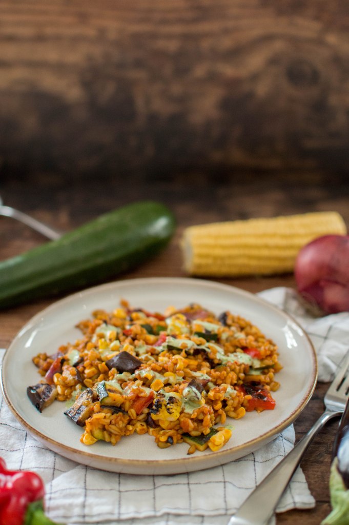 Griddled Veg Freekeh - Kay's Kitchen