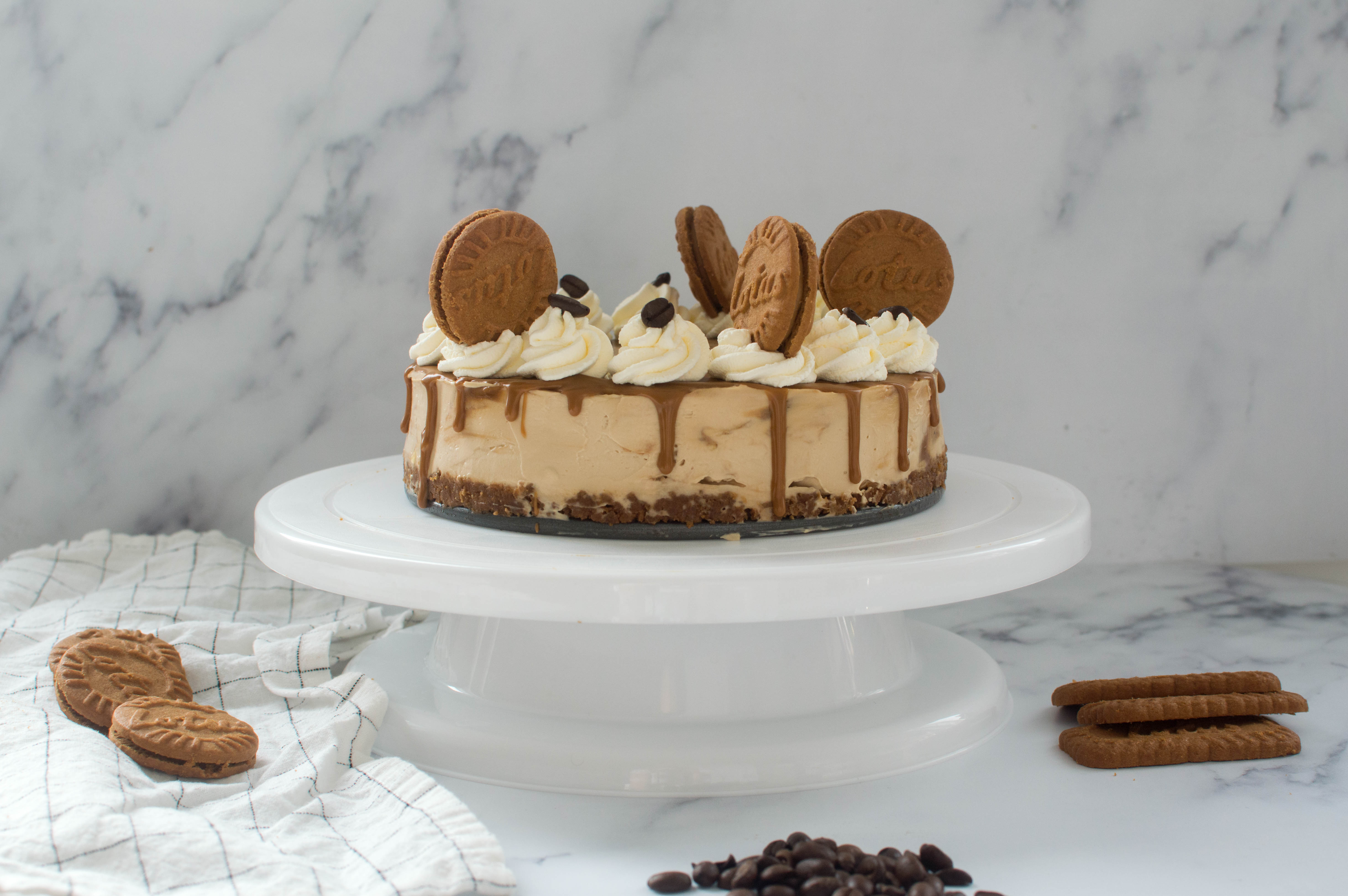 No Bake Lotus Biscoff & Coffee Cheesecake - Kay's Kitchen