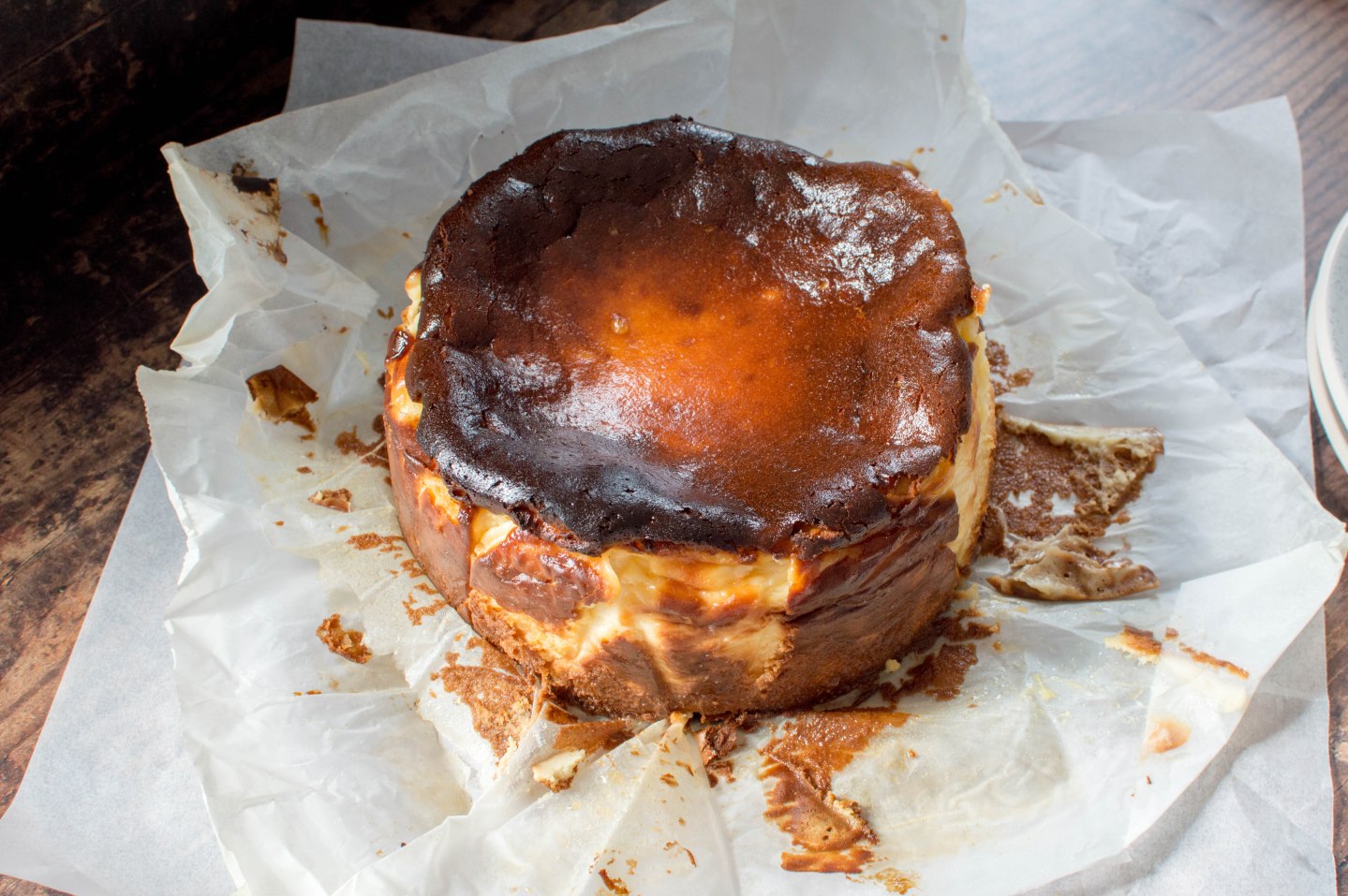 Raspberry Basque Cheesecake Burnt Basque (San Sebastián Style) Cheesecake With Raspberry Coulis ...