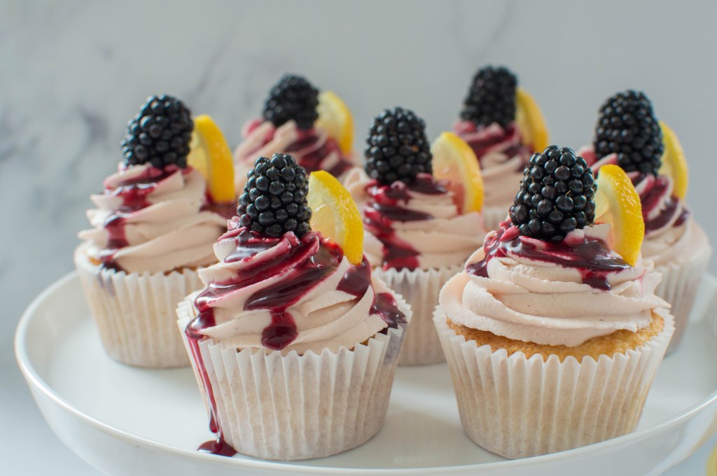 Blackberry and Lemon Cupcakes - Kay's Kitchen